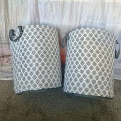 2 Large Storage Bins Laundry Hampers