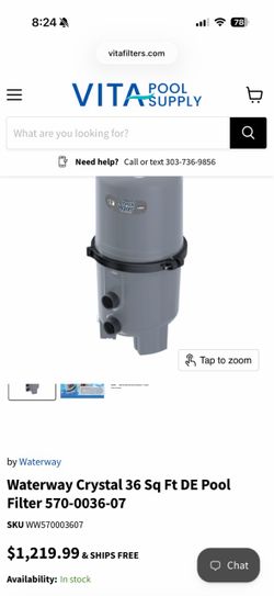 DE water filter for pool