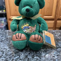 1999 “America's Prince"  John F. Kennedy Jr. Patriot Plush Bear.  Brand New With Tags