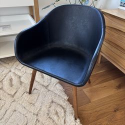 CB2 Black Leather Accent / Desk Chair 