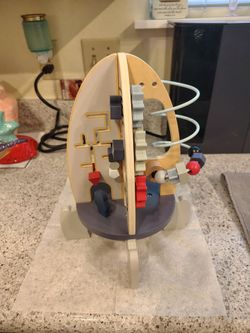 Like New Multi-Sided Wooden Rocket Ship Activity  Center