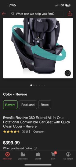 Revolve360 Extend Rotational All-in-One Convertible Car Seat with Quick  Clean Cover