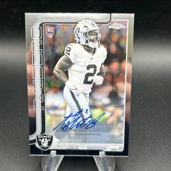 2025 Topps chrome football auto Ashton Jeanty rc rookie card Oakland Raiders
