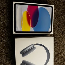Blue iPad 10 Generation WiFi + Celluar  Bundle With Blue AirPods Max With Smart Case