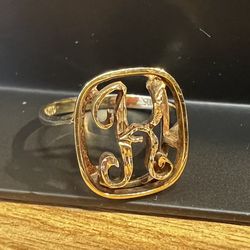 Vintage K Initial Ring 14K Mexican Gold