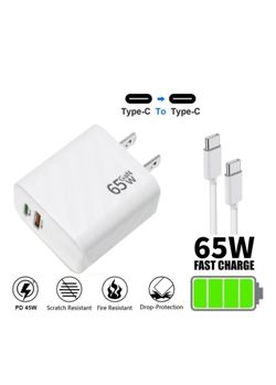 65W Power Adapter Duo Wall Charger 3FT USB-C Cable For Samsung Galaxy S22 23+plu