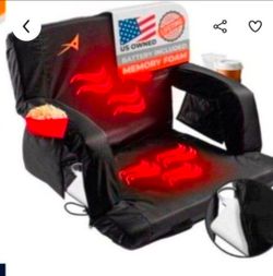 Cushioned, 4 pockets. ACELETIQS Stadium Seats for Bleachers with Back Support – USB Battery Included - Upgraded 3 Levels of Heat - Foldable Chair -  F