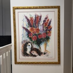 Chagal Framed Numbered Lithograph Art 
