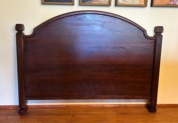 Vintage Handmade Hardwood Queen Bed Headboard