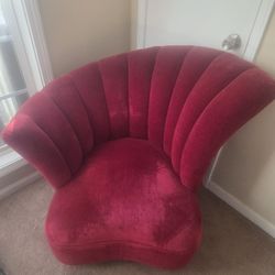 Beautiful Red Asymmetrical Vintage Chair