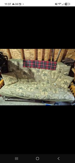 Futon with Palm Tree Print Cover