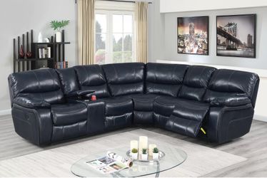Leather Power Reclining Sectional