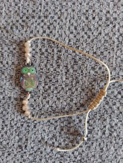 Adjustable Owl Charm Beaded Bracelet 