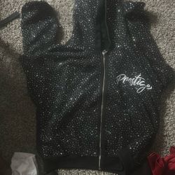 Prestige Hoodie Black With Diamonds