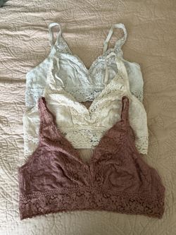Three Lace Bras Size XL (36 -38 C)