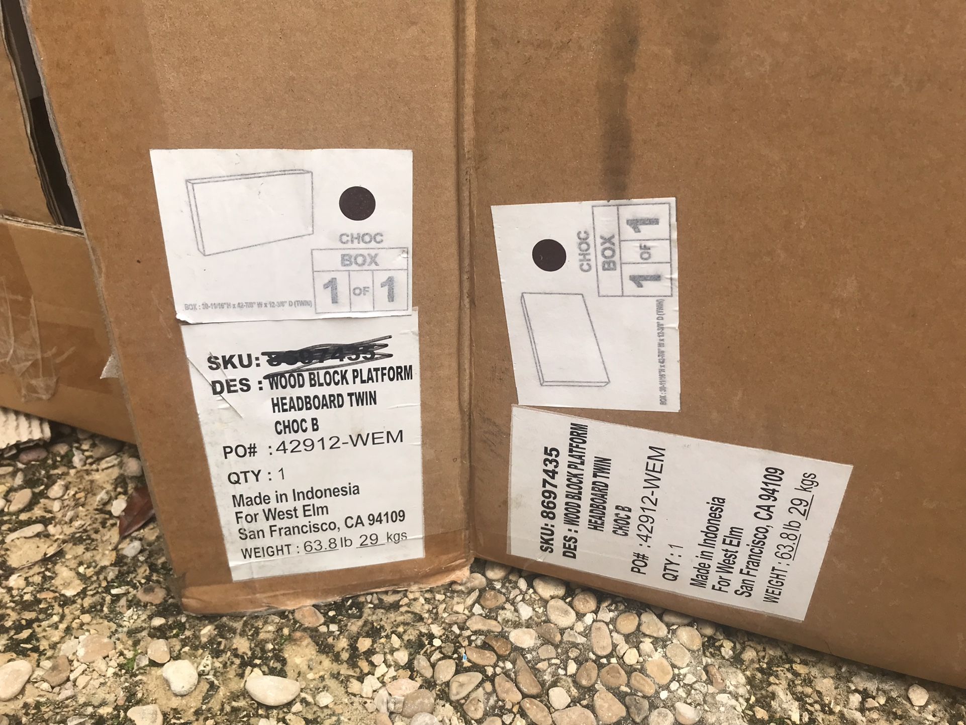 West Elm Furniture Twin Platform Bed And Headboard Brand New