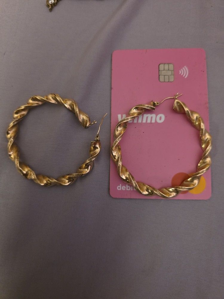 10k Gold Bamboo Hoops
