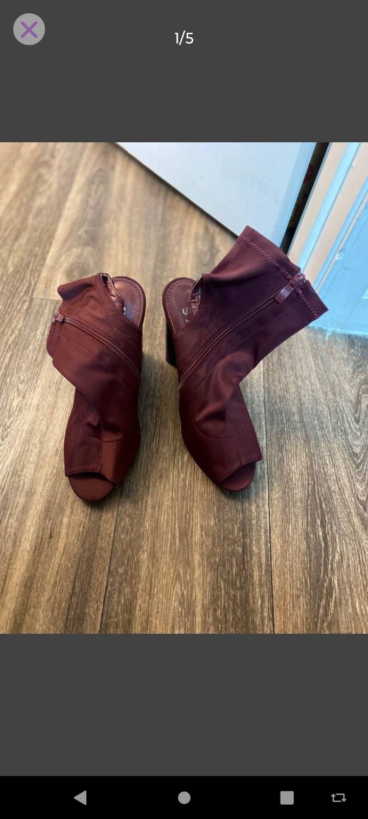 Woman Shoes Size 8.5 Maroon Booties, W.S Shoes
