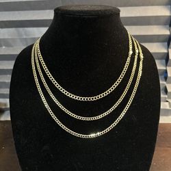 Gold Flat Cuban Solid Chain