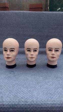 3 mannequin heads men