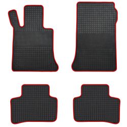 Lwope Car Floor Mats Custom Fit for Mercedes Benz GLK (contact info removed)-2015 Black Red Rubber Auto Liner Mats