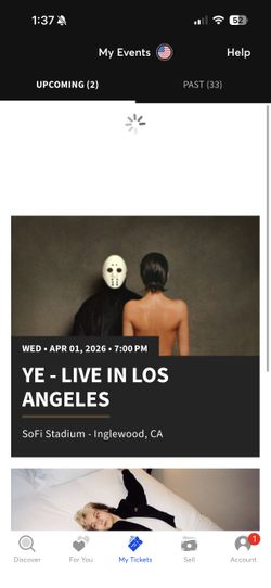 Kanye West lower bowl tickets first show 4/1/26