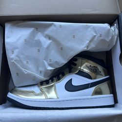 Air Jordan 1 Mid Metallic Gold Men 10
