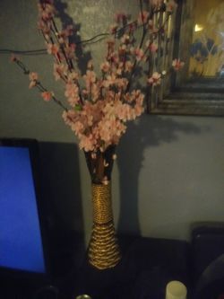 Decorative base with pink Japanese flowers