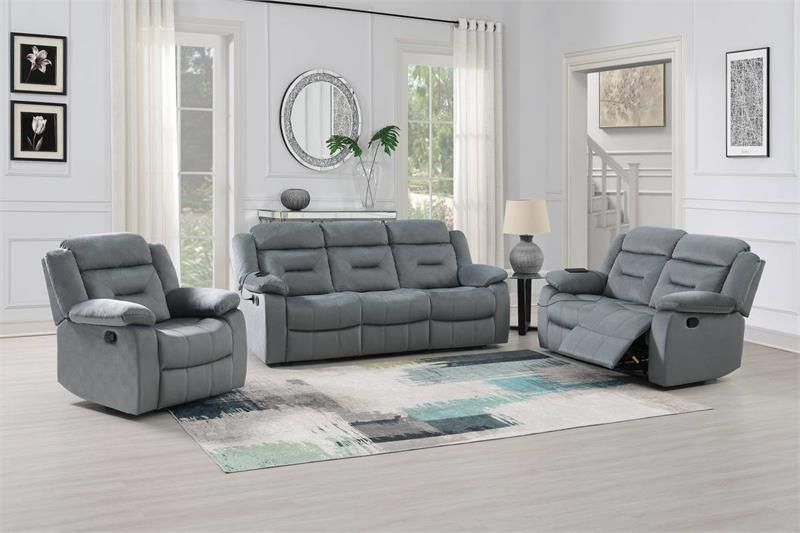 2 Piece Recliner Sofa & Recliner Loveseat-$685.00 (Recliner Chair-$235.00) – Dark Gray Color