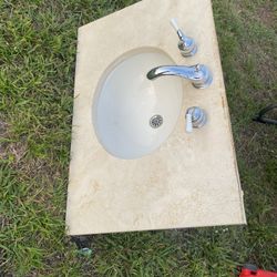  beige natural stone bathroom vanity top