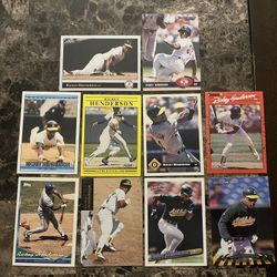 Lot Of 10 Rickey Henderson Baseball Cards