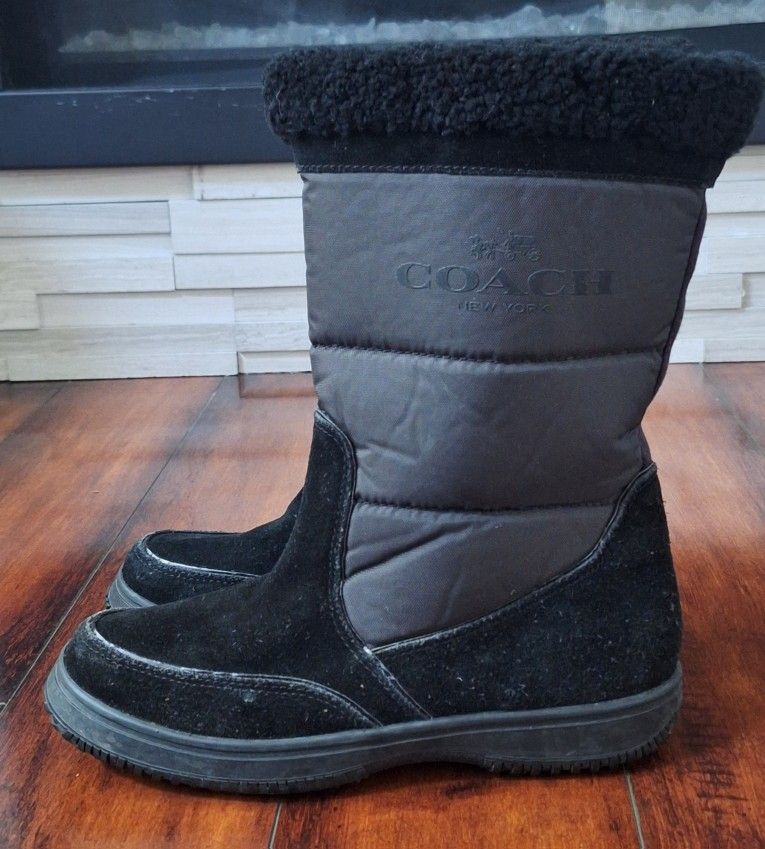 Coach Black Sherman Winter Boots, Size 7