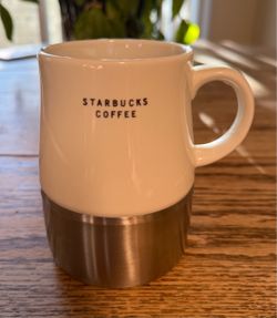 Vintage Starbucks 2004 Ceramic Mug w/ Stainless Steel