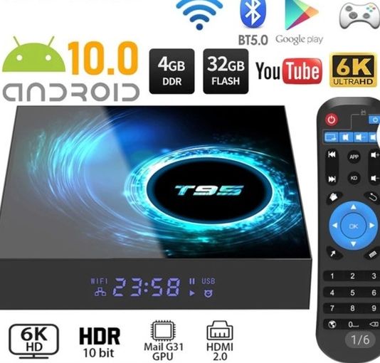 Smart TV Box Android 10.0 4G 32GB 6K Youtube Media Player 2.4g Wifi TVBOX Android Set