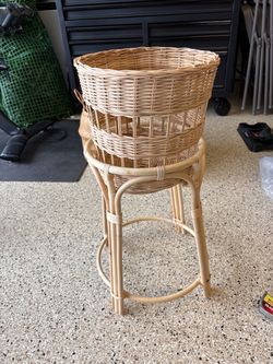 IKEA TOLKNING rattan plant stand