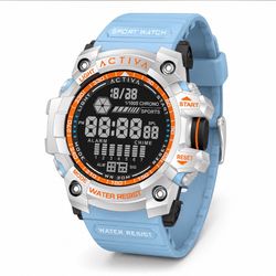 Activa Digital Men’s Watch 56mm Light Blue ACW8020-008 NEW