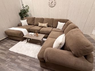 3-piece Brown Sectional Couch w/ Chaise - Delivery Available