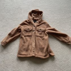 Sanctuary Harlow High Pile Fleece Hooded Jacket Size Medium