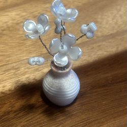 Handmade Miniature Beaded Flower In Pot 