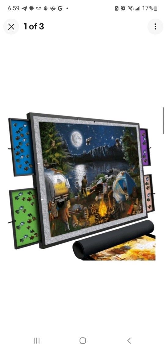 🧩 Brand New Rotating Puzzle Board w/ Drawers & Mat – Fits Up to 1500 Pieces