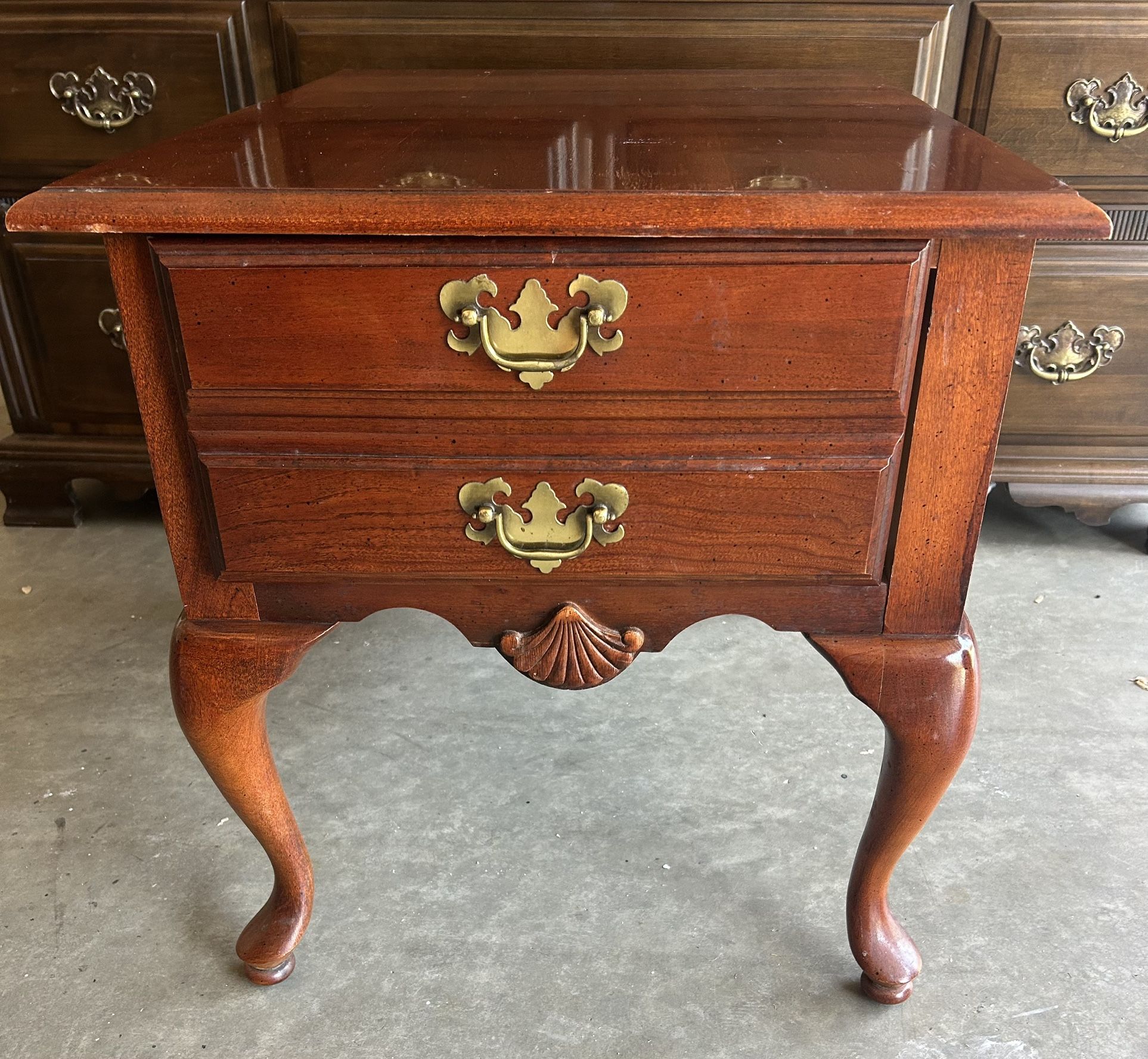 Vintage Side Table - American Drew Queen Anne Solid Cherry