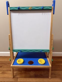 Crayola Kids Dual Sided Wooden Art Easel with Chalk and Dry Erase Markers