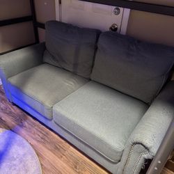 Grey Blue Couch Love Seat 