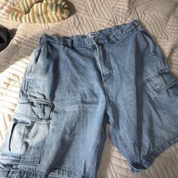 Obey Men's Blue Shorts TORN men’s 38 XXL
