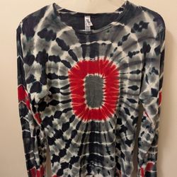 OHIO STATE UNIVERSITY Tie-dyed T-shirt Buckeyes Women’s XL Long Sleeve Tee OSU