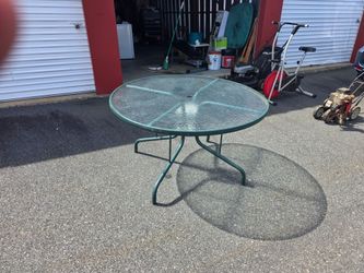 Glass top round table