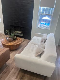 Living spaces white couch