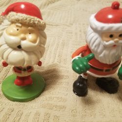 Vintage Bobble Head Santa And Adjustable Santa