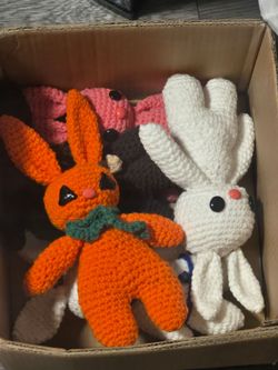 Handmade crochet rabbits