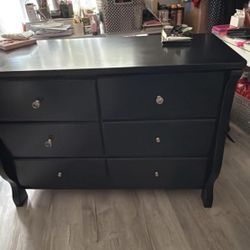 black 6 drawer dresser 